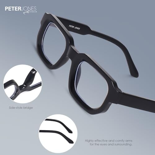 Peter Jones I Zero Power Blue Cut Computer Glasses I Gaming Glasses I UV Protected & Blocks Harmful Rays I Men & Women I Medium Broad Style I AG3887FB - Image 3