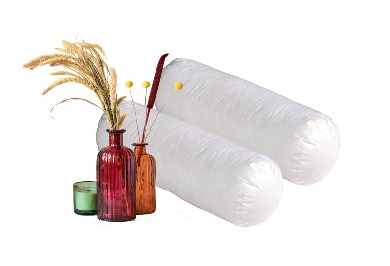 JDX Round Hard Pillows Bolsters (White, 9 x26 Inches) - Image 5
