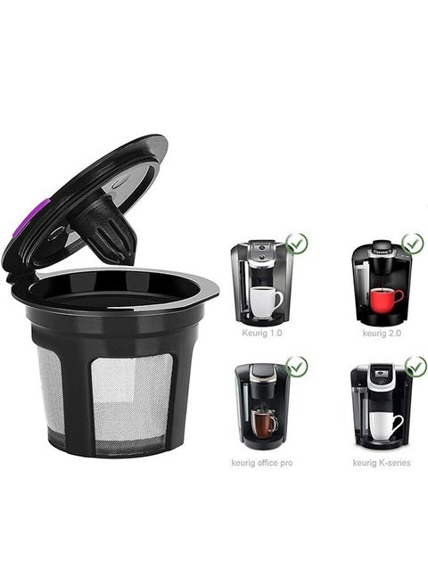 Coffee Capsule K Cup Refillable Reusable Coffee Filters With Enlarge Mesh Strainer And Large Inlet For Keurig 2.0 And 1.0 Black 5.1*4.7*5.1cm