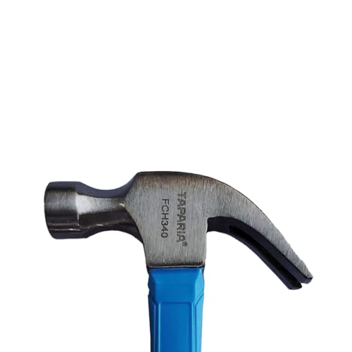 Taparia FCH 340 Claw Hammer with Fiberglass Handle (340g)-Shock-Absorbing Ergonomic Design for Carpentry & Repairs-340gms Curved Claw Steel Head for Nail Driving & Removal - Image 3