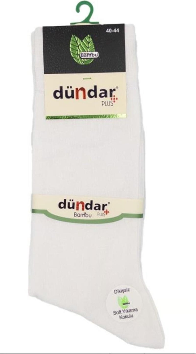 Dündar Çorap Dundar Socks Plus Men Bamboo Thin Summer White 12 5534