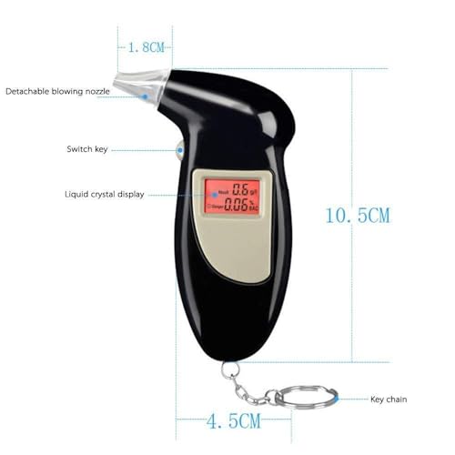Divinext Alcohol Breath Analyzer Tester/Back Lit Digital LCD Display 11 x 7 x 2.5 cm, Black - Image 5