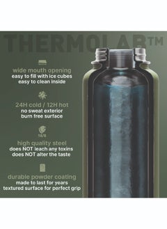 BEOLA 750ml Vacuum Insulated Water Bottle, Double Wall Thermolab series Stainless Steel Drinking Flask with Straw Lid & Wide Mouth, 2 lids, Hot Cold Thermos Sports Bottle, 24oz (Forest Green)  - Image 4