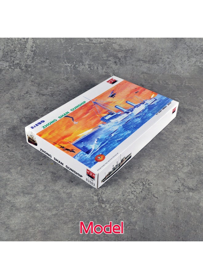 Generic - Trumpeter Assembled Model Electric Warship Ship Model Ratio 1:150 China Beiyang Government Sea Zhongshan Ship 03503-Color:Original Model - Image 1