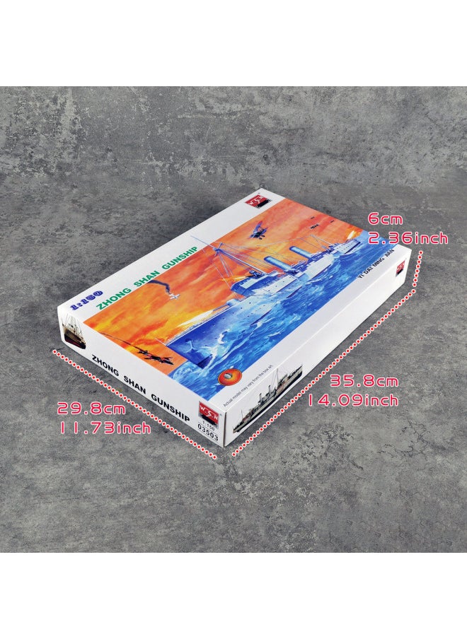 Generic - Trumpeter Assembled Model Electric Warship Ship Model Ratio 1:150 China Beiyang Government Sea Zhongshan Ship 03503-Color:Original Model - Image 1