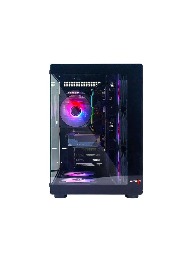 Gaming – Intel Core i5-14400F, RTX 5060 8GB Triple-Fan, 32GB DDR5, 1TB NVMe SSD 3300MB/s, 600W PSU, ARGB Case with 6 ARGB Fans and Remote Control, Windows 11 Pro Black