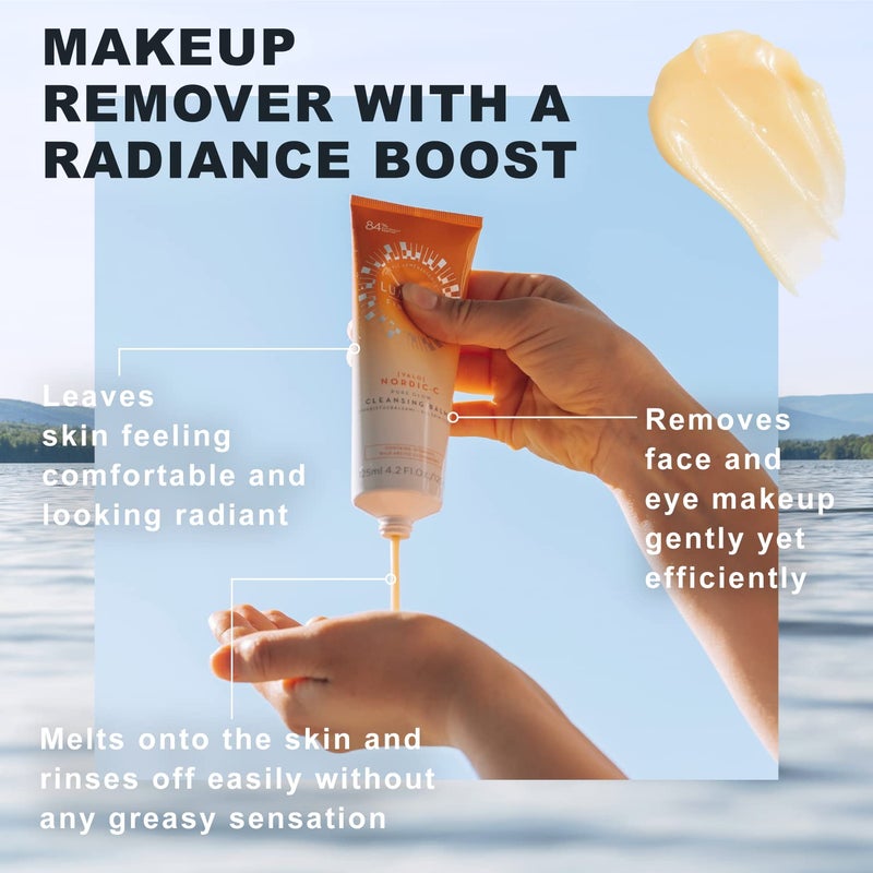 Lumene Nordic C Pure Glow Cleansing Balm - Make Up Remover Balm with Vitamin C for Skin Radiance - Vegan Eye Makeup Remover & Facial Care for Normal to Dry Skin (125ml) - Image 4