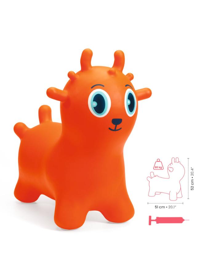 Djeco Sunny Jumper Space Hopper for Kids, Ride-on Toy with 4 Ergonomic Handles, Reinforced PVC Body, Adjustable Inflation with Pump Included, Improves Balance and Coordination Play - Image 3