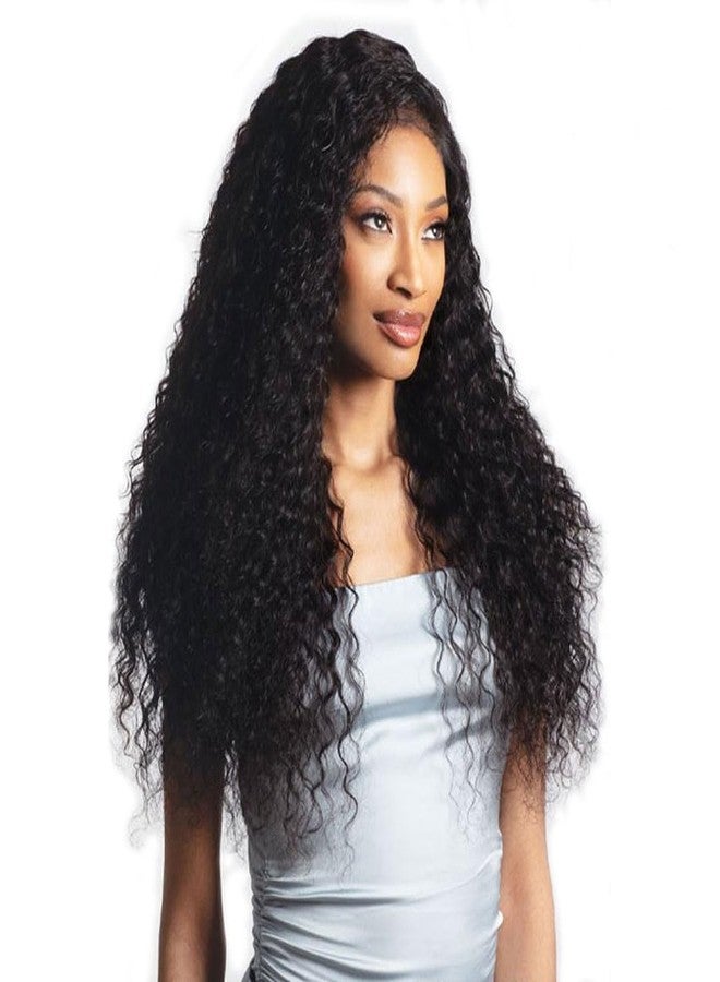 SHAKE-N-GO Glossy 4"x4" Wet & Wavy Deep Wave 12" Lace Closure (NATURAL) - Image 1
