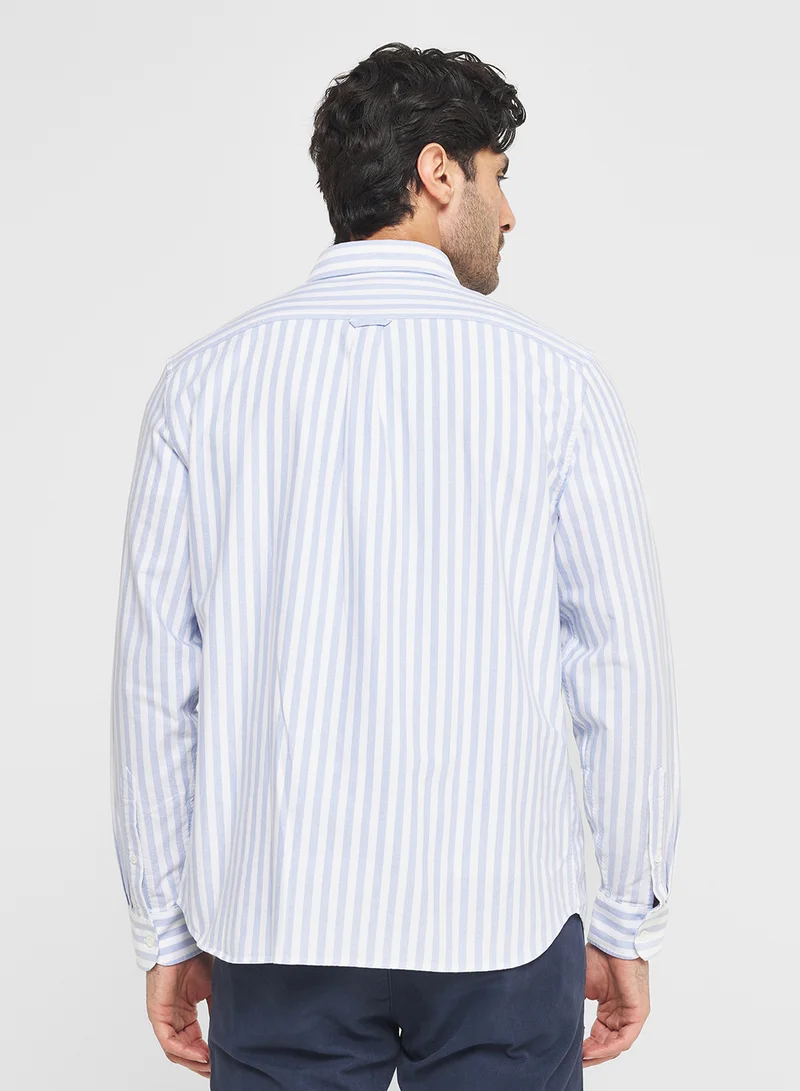 LACOSTE Regular Fit Striped Oxford Shirt