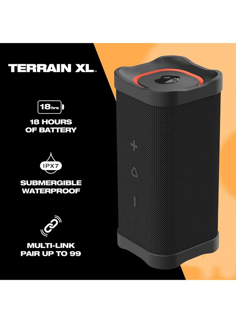 Skullcandy Terrain XL Wireless Bluetooth Speaker - IPX7 Waterproof Portable Speaker, 18 Hour Battery, Nylon Wrist Wrap, True Wireless Stereo Black - Image 2