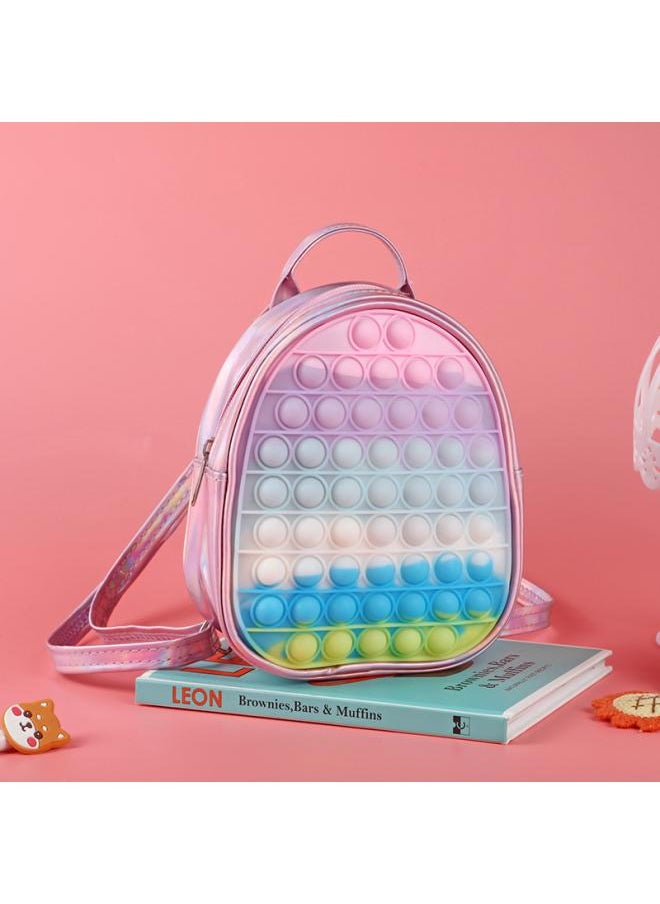 Children's Colorful Silicone Backpack Creative Decompression Educational Toys Schoolbag Pinch Le Anti-rodent Pioneer Student Backpack 