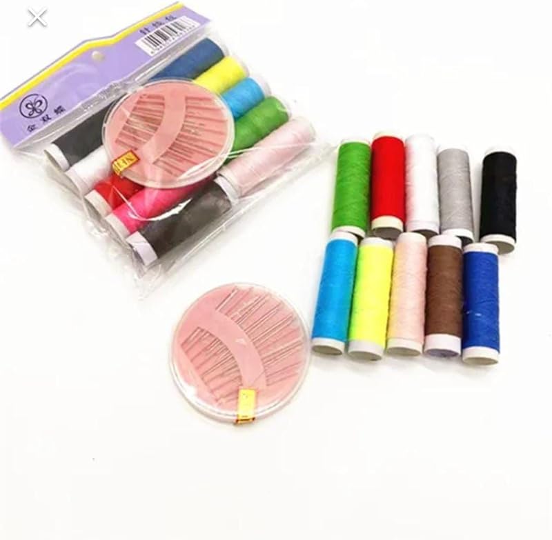 "Sewing Creativity" Set (Sewing Card) - Contains 10 Spools of Thread and 1 Box of Needles of Different Sizes. - Generic