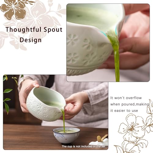 Buucup Matcha Whisk Set, Ceramic Matcha Kit Set Includes Matcha Bowl, Matcha Whisk and Holder, Bamboo Scoop, Scoop Rest, Sifter and Tea Towel - 7 Pcs Matcha Kit for Matcha Lovers (Mint) - Image 2