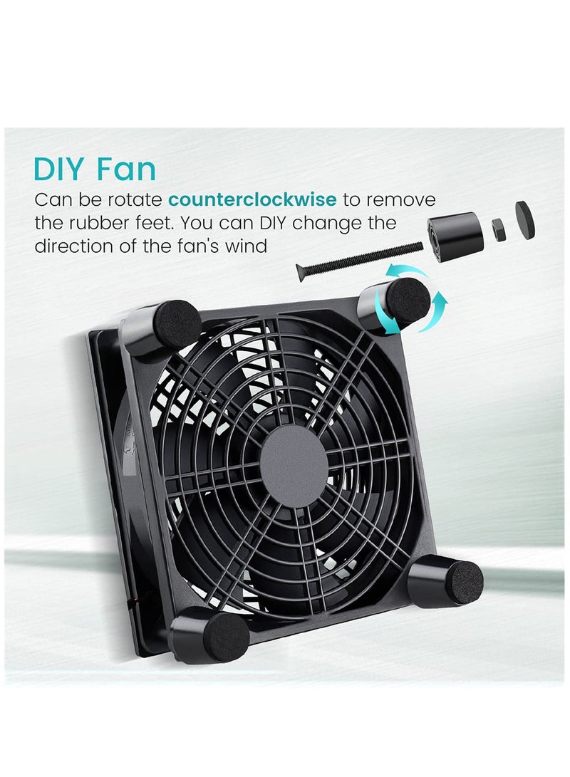PC Fans 120mm 5V Cooling Fan 3-Degree Speed Switch Portable Home Office Fans Metal USB Powered Cooling Fan - Image 4