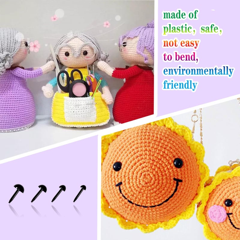 TOAOB THE ONE AND ONLY BABY TOAOB 480pcs Black Needle Felting Eyes 3mm 4mm 5mm 6mm Plastic Doll Eyes Without Washers Small Craft Eyes for Needle Felting Plush Animal Sewing Making - Image 4
