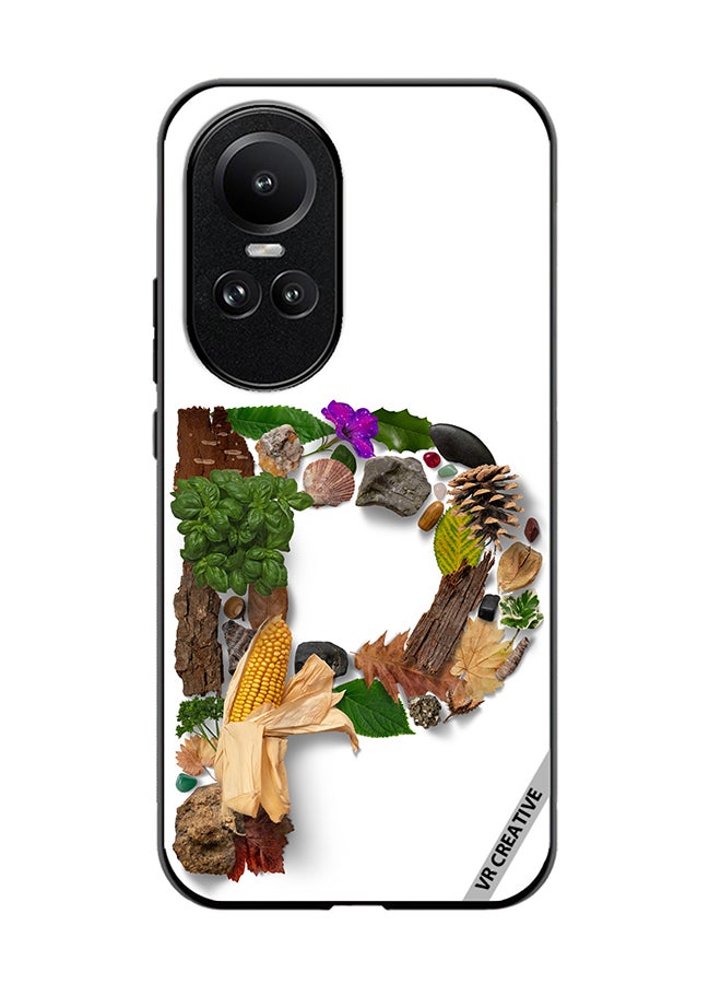 VR CREATIVE Protective Case Cover For Oppo Reno 10 Pro Alphabet P Design Multicolour - Image 1