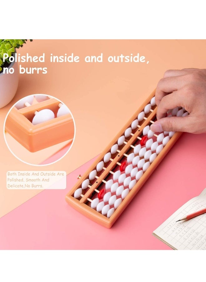 KASTWAVE Soroban, Plastic Abacus with 13 Rows, Chinese Calculator, Counting Tool with Reset Button