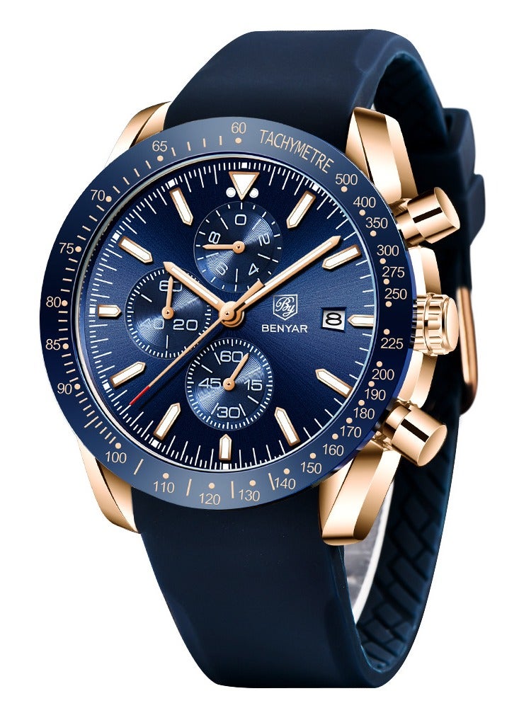 BENYAR Watches for Men Watch Quartz Luxury Chronograph Water Resistant Watch 5140 - Image 1