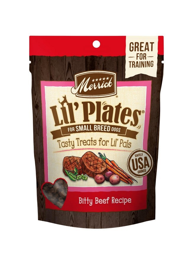 ميريك مكافآت Lil' Plates الخالية من الحبوب للكلاب الصغيرة، مكافآت تدريب طبيعية للكلاب الصغيرة، وصفة لحم البقر الصغير - كيس 5 أونصة - Image 1