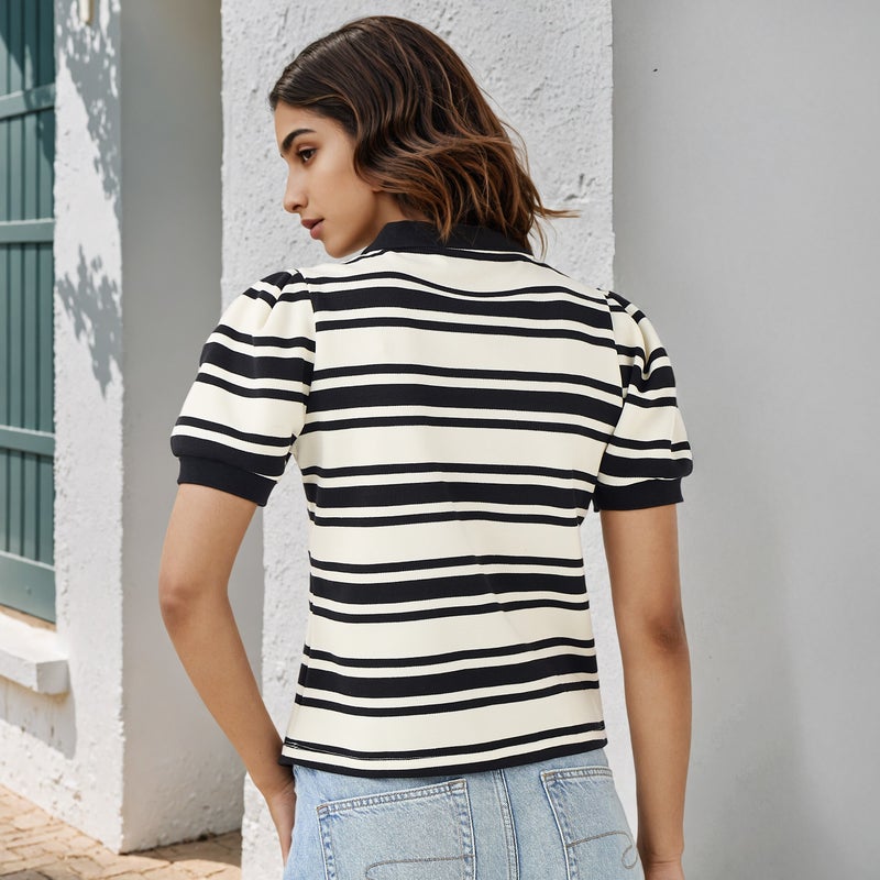 تواكستريمز تيشيرت بولو مخطط - Image 3