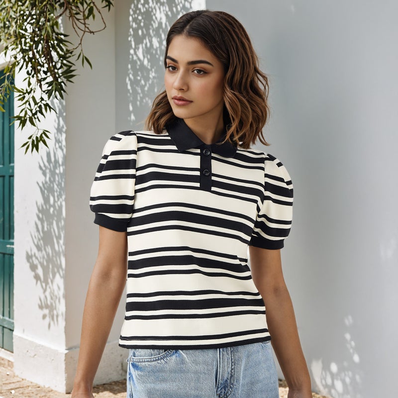 تواكستريمز تيشيرت بولو مخطط - Image 1