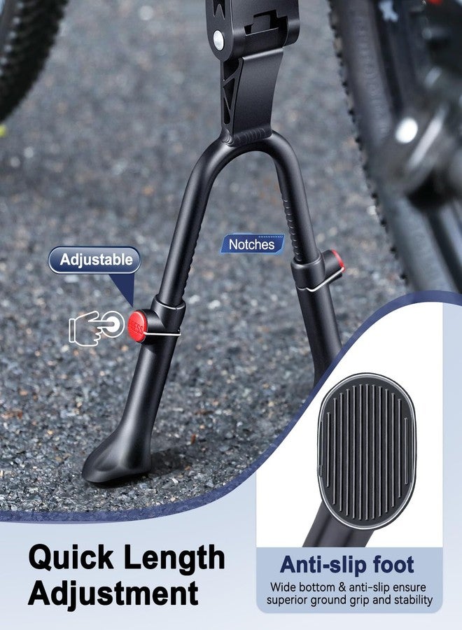 WSDCAM Bike Kickstand, Adjustable Double Legs Bicycle Kick Stands for 24”-29” Adult Bikes, Aluminum Alloy Kickstand Non-Slip Center Mount for Mountain, Road, Cargo Bike, Auxiliary Bicycle Repair Tool - Image 2
