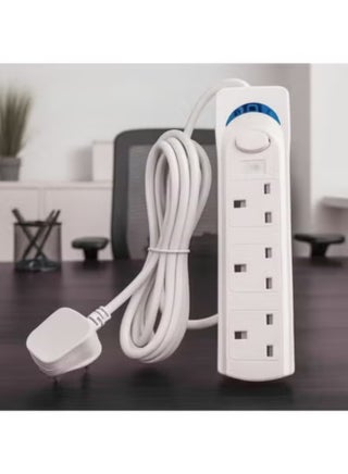 Powermax 3-Outlet Socket Extension Cord – 3 Meter Cable | 1700W Power Strip with Universal Plug Adapter | Safe & Durable Extension Board for Home, Office & Kitchen – White - view 3