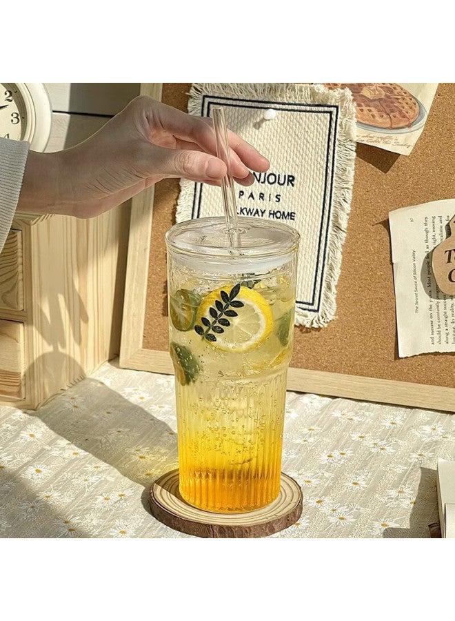 Weimingnuo Large Capacity Glass Cup With Lid And Straw, Coffee Mug, Glass Juice Cup, Office Water Bottle, Beverage Cup, Tea Cup - Image 1