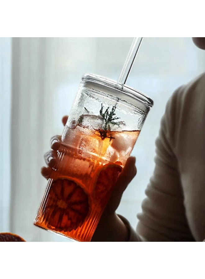 Weimingnuo Large Capacity Glass Cup With Lid And Straw, Coffee Mug, Glass Juice Cup, Office Water Bottle, Beverage Cup, Tea Cup - Image 3