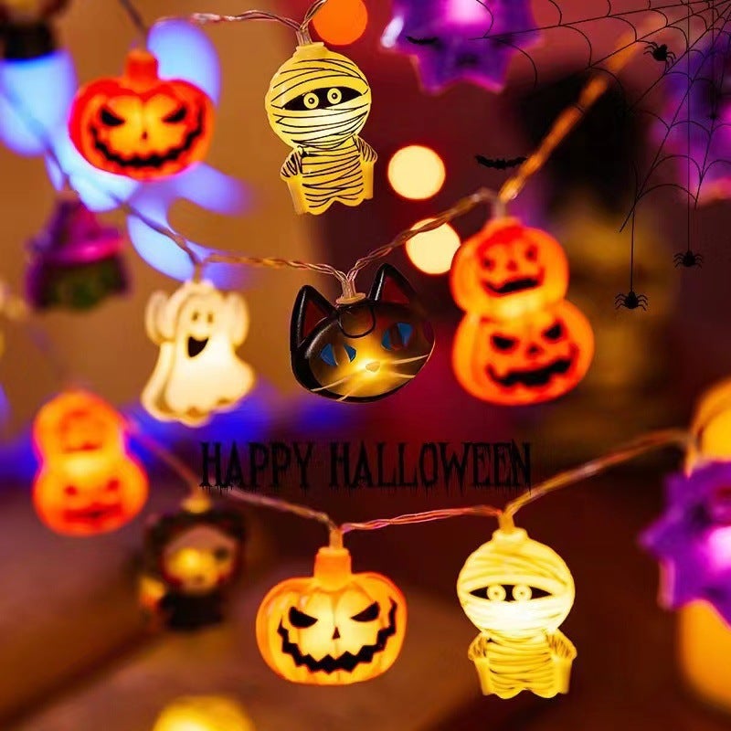 Cross-border New Product Creative Ghost Pumpkin Light String  Decoration Battery Holiday Scene Party Layout Lantern String - Image 3