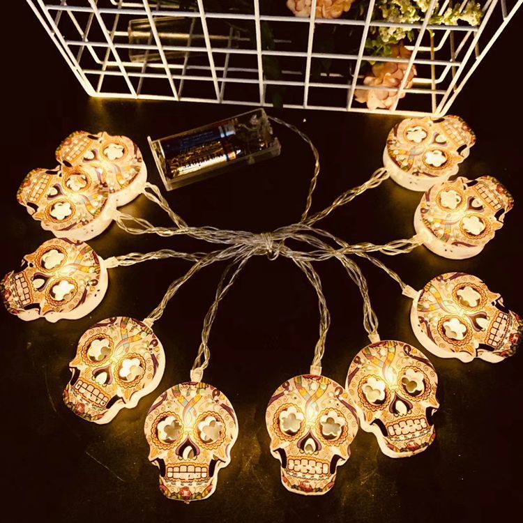 Cross-border New Product Creative Ghost Pumpkin Light String  Decoration Battery Holiday Scene Party Layout Lantern String - Image 1