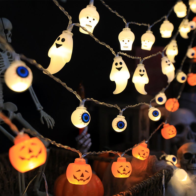 Cross-border New Product Creative Ghost Pumpkin Light String  Decoration Battery Holiday Scene Party Layout Lantern String - Image 4