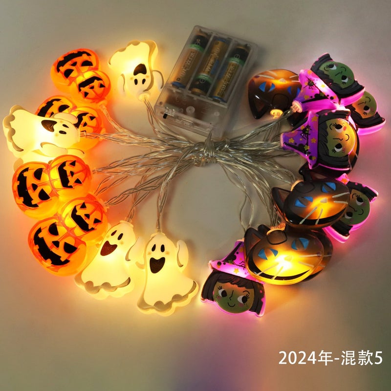 Cross-border New Product Creative Ghost Pumpkin Light String  Decoration Battery Holiday Scene Party Layout Lantern String - Image 5