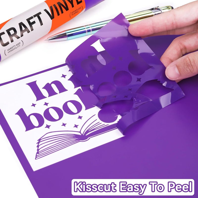 WRAPXPERT فينيل بنفسجي دائم، 12 بوصة × 10 أقدام فينيل بنفسجي دائم، لفة فينيل لاصق غير لامع لجميع آلات القطع، بنفسجي غامق - Image 5