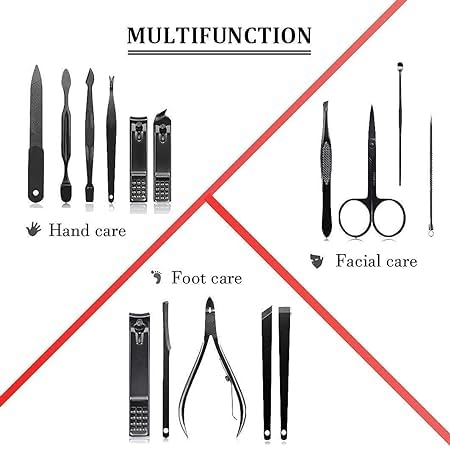 SHAPAT Pedicure and Manicure Kit Nail Tool Kit for WomenManicure Pedicure Set Nail Clipper Grooming Kit 12 In 1 Professional Manicure Pedicure Kit Multi Color - Image 4