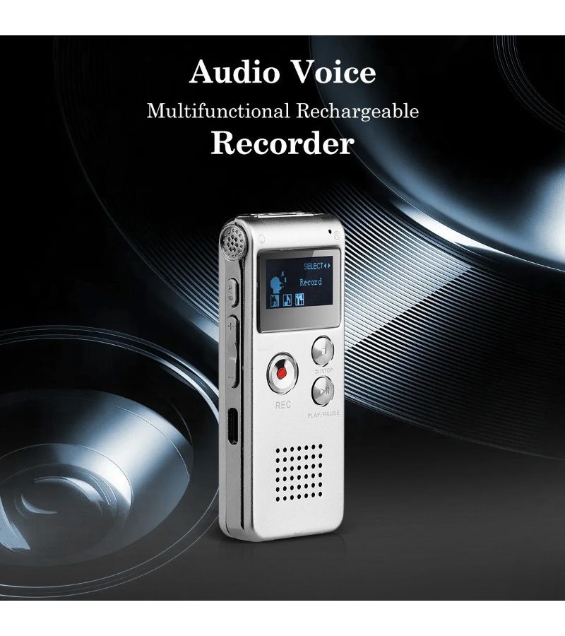 مسجل صوت رقمي فضي بسعة 8 جيجابايت مع مشغل MP3 و 6 أوضاع و 650 ساعة - Image 5