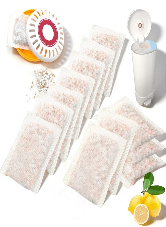 PurifyLogix Lemon-Scented Deodorizer Packs for Baby Puck Cartridge, Odor Absorber Refills Compatible with Baby Munchkin Step and Pail Diaper Pails, 12 PCS (For 3.5" Cartridge) - Image 1