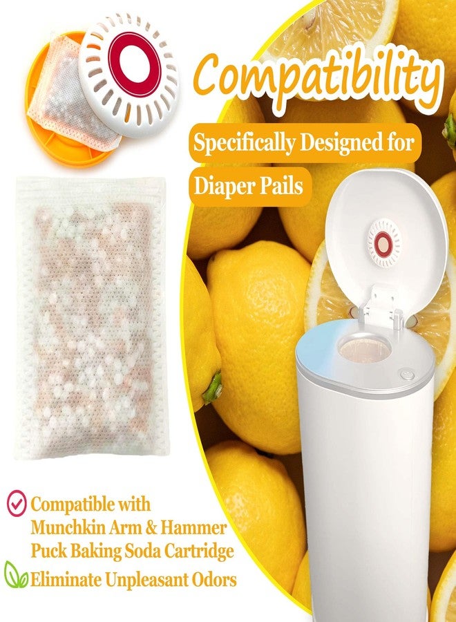 PurifyLogix Lemon-Scented Deodorizer Packs for Baby Puck Cartridge, Odor Absorber Refills Compatible with Baby Munchkin Step and Pail Diaper Pails, 12 PCS (For 3.5" Cartridge) - Image 2