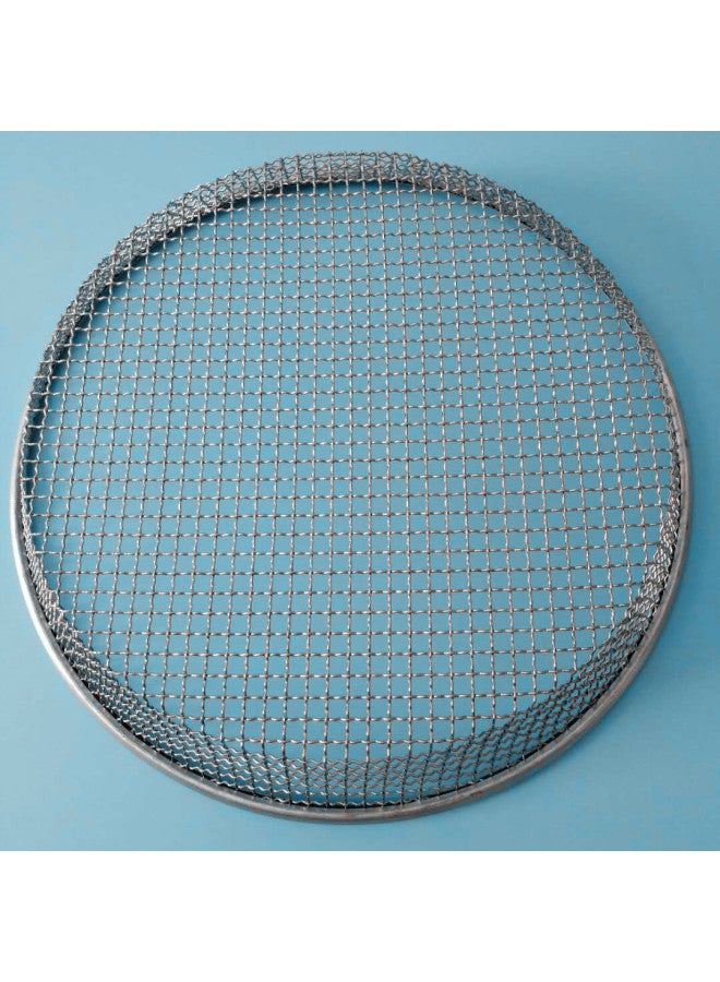 Sieve Round Sand Gravel Filter Sieve Chestnut Sieve Thick Wire Sieve Steel Wire Sieve Gardening Sieve Sieve Soil Horse Small-Specifications:Hemming Model 30cm Hole 2mm Depth 6- 7cm★ - Image 4