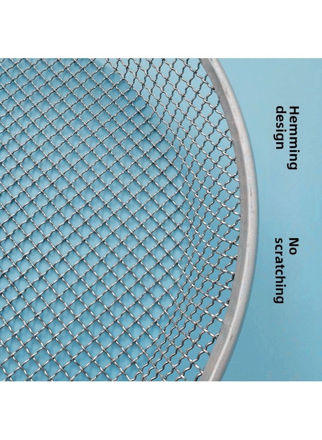 Sieve Round Sand Gravel Filter Sieve Chestnut Sieve Thick Wire Sieve Steel Wire Sieve Gardening Sieve Sieve Soil Horse Small-Specifications:Hemming Model 30cm Hole 2mm Depth 6- 7cm★ - Image 2