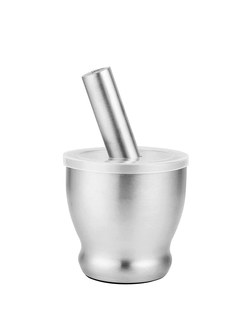 Premium Mortar and Pestle Set – Stainless Steel Mortar and Pestle, Multipurpose Pestle and Mortar Bowl for Grinding Pills, Herbs, Fine Powder Crusher, and an Essential Kitchen Companion with Lid. - Image 3