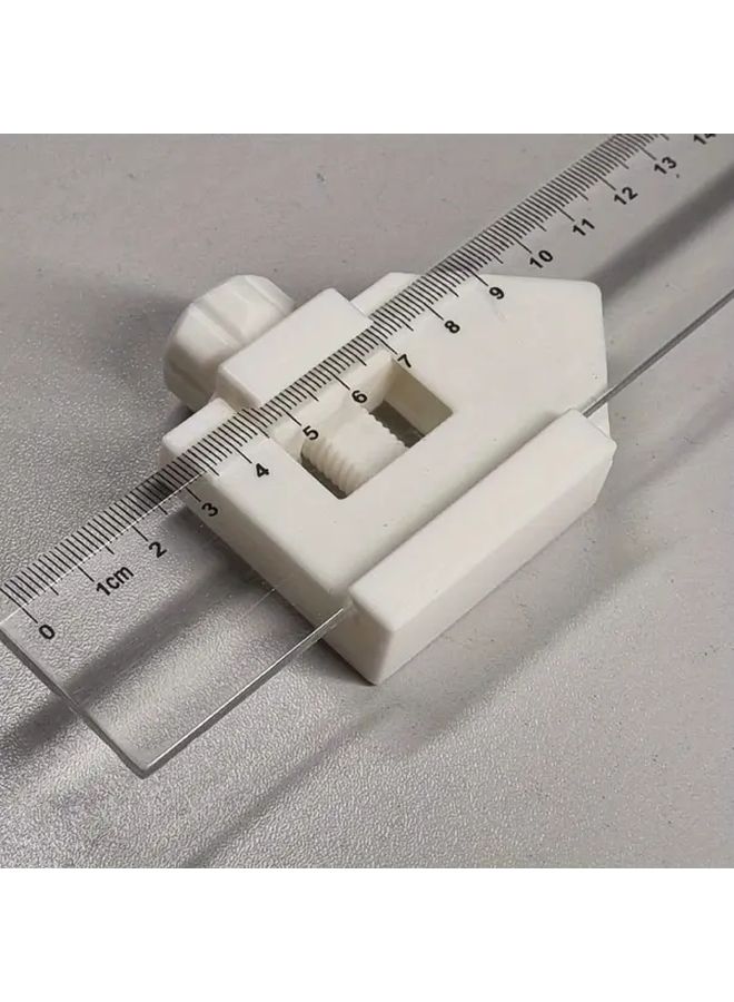 White Adjustable Ruler Positioning Block 90 45 Degree Angle Measurement Tool - Image 3