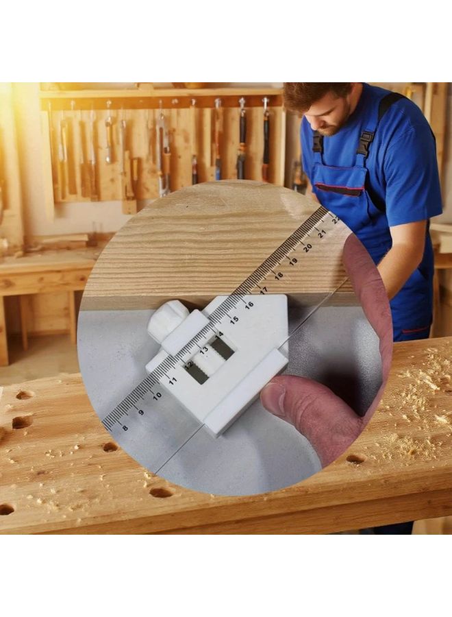 White Adjustable Ruler Positioning Block 90 45 Degree Angle Measurement Tool - Image 5
