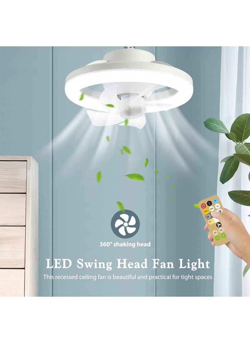NIRVITTHAL NIRVITTHAL Acrylic Ceiling Fan with Led Light Remote Control 3 Color DimmableWarmNeutralCool 10 Light 75 Oscillating Fan Light for KitchenBathroomCabin  - Image 5
