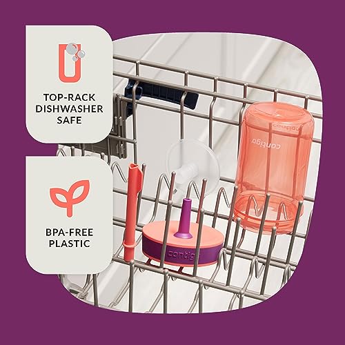 Contigo Kids’ Leighton Straw Tumbler with Spill-Proof Leak-Proof Lid 14oz Coral/Grape - Image 3