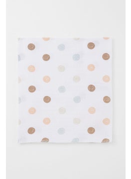 Breeze Newborn Baby Muslin Blanket Colorful Dot Pattern Standard, Ecru  - Image 2