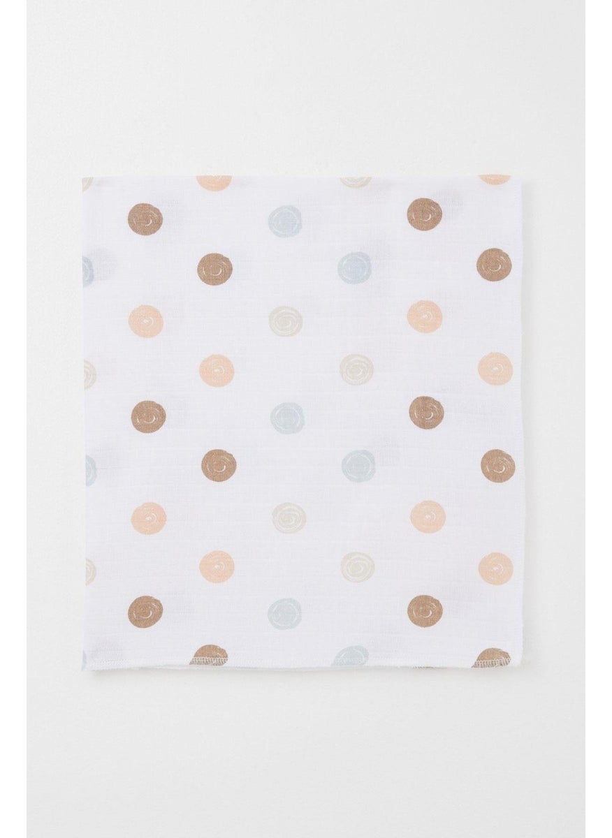 Breeze Newborn Baby Muslin Blanket Colorful Dot Pattern Standard, Ecru  - Image 2