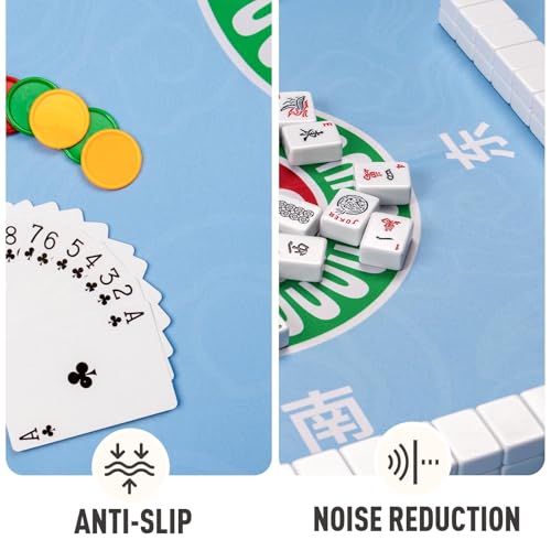 SiDreea Mahjong Mat 324324 Inch Noise Reduction AntiSlip Mahjong Mat for Table Mahjong Table Mat for Poker Card Board Games Table Mat Tile Games Dominoes - Image 5