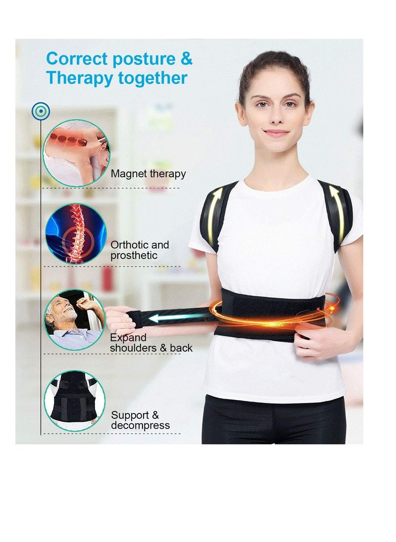 KASTWAVE Magnetic Posture Corrector Upgrade Adjustable Magnetic Therapy Humpback Posture Corrective Brace Shoulder Back Support Belt Lumbar Support Shoulder Back Support Relieves Neck Back Spine Pain (L)  - Image 4